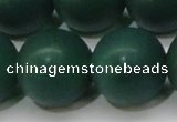 CAG6575 15.5 inches 20mm round matte green agate beads wholesale