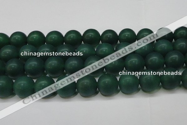 CAG6575 15.5 inches 20mm round matte green agate beads wholesale