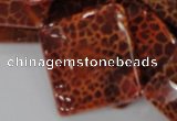 CAG658 15.5 inches 30*30mm faceted rhombic natural fire agate beads