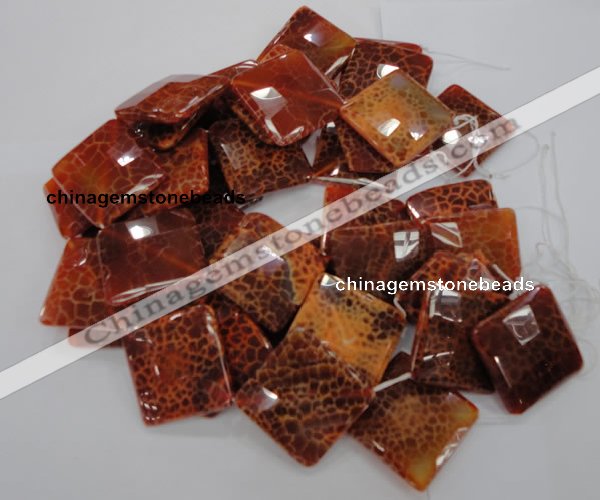 CAG658 15.5 inches 30*30mm faceted rhombic natural fire agate beads