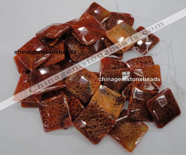 CAG659 15.5 inches 40*40mm faceted rhombic natural fire agate beads