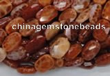 CAG660 15.5 inches 8*12mm faceted rectangle natural fire agate beads