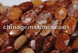 CAG661 15.5 inches 10*14mm faceted rectangle natural fire agate beads