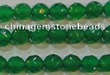 CAG6611 15.5 inches 4mm faceted round green agate gemstone beads