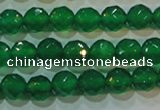 CAG6612 15.5 inches 6mm faceted round green agate gemstone beads