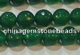 CAG6614 15.5 inches 10mm faceted round green agate gemstone beads