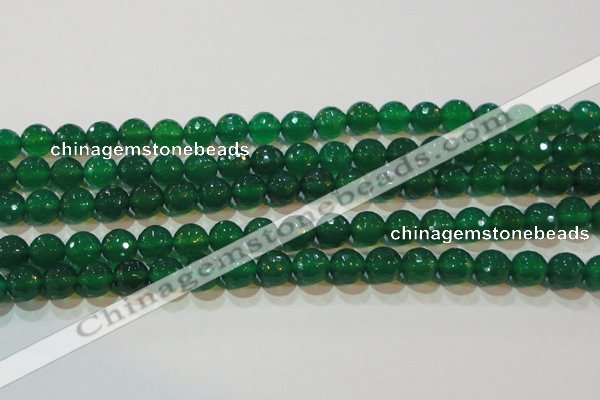 CAG6614 15.5 inches 10mm faceted round green agate gemstone beads