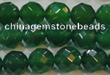 CAG6615 15.5 inches 12mm faceted round green agate gemstone beads