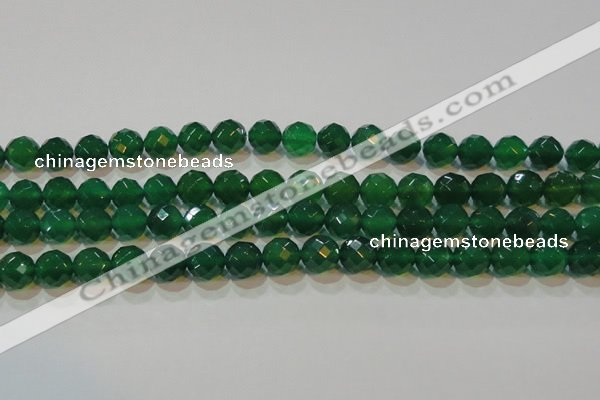 CAG6615 15.5 inches 12mm faceted round green agate gemstone beads