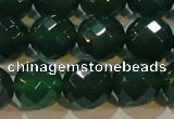 CAG6616 15.5 inches 14mm faceted round green agate gemstone beads