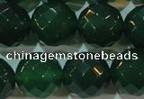 CAG6617 15.5 inches 16mm faceted round green agate gemstone beads