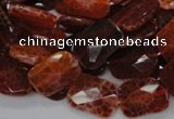 CAG662 15.5 inches 13*18mm faceted rectangle natural fire agate beads