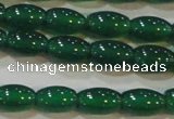 CAG6622 15.5 inches 6*9mm rice green agate gemstone beads