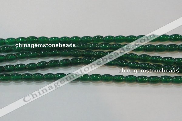 CAG6622 15.5 inches 6*9mm rice green agate gemstone beads