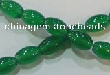 CAG6623 15.5 inches 8*12mm rice green agate gemstone beads