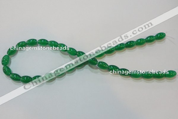 CAG6623 15.5 inches 8*12mm rice green agate gemstone beads