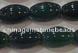CAG6624 15.5 inches 11*17mm rice green agate gemstone beads