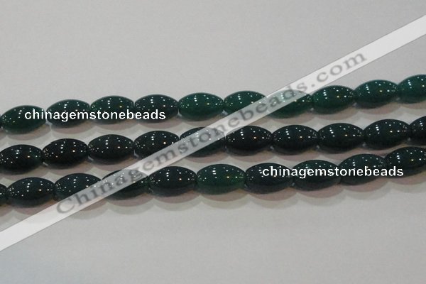 CAG6624 15.5 inches 11*17mm rice green agate gemstone beads