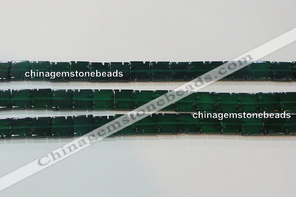 CAG6636 15.5 inches 10*10mm square green agate gemstone beads