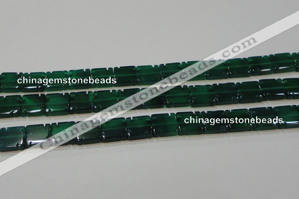 CAG6637 15.5 inches 12*12mm square green agate gemstone beads