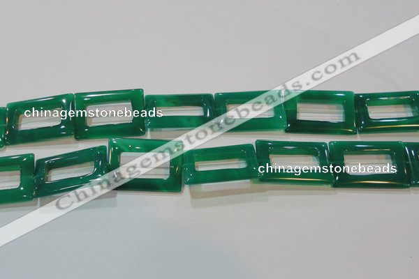 CAG6644 15.5 inches 25*35mm rectangle green agate gemstone beads