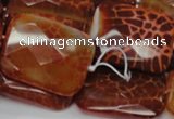 CAG665 15.5 inches 22*30mm faceted rectangle natural fire agate beads