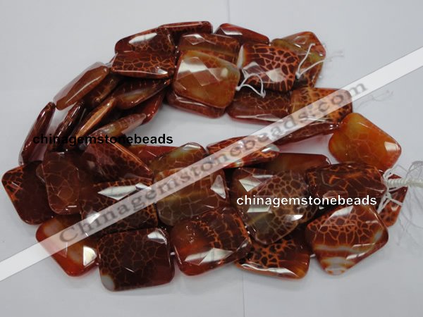 CAG666 15.5 inches 30*40mm faceted rectangle natural fire agate beads