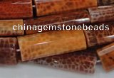 CAG668 15.5 inches 15*35mm rectangle natural fire agate beads