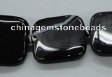 CAG6680 15.5 inches 25*25mm square black line agate beads