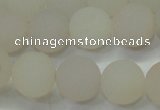 CAG6681 15 inches 10mm round white pilates agate beads