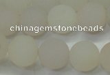 CAG6681 15 inches 10mm round white pilates agate beads