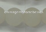 CAG6684 15 inches 16mm round white pilates agate beads