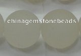 CAG6686 15 inches 18mm round white pilates agate beads