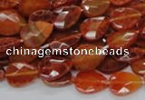 CAG669 15.5 inches 10*14mm faceted flat teardrop natural fire agate beads