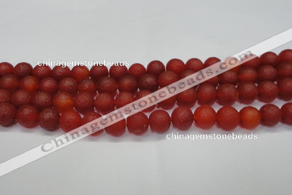 CAG6700 15 inches 8mm round red pilates agate beads