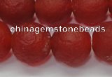 CAG6702 15 inches 12mm round red pilates agate beads