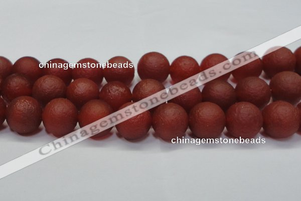 CAG6705 15 inches 18mm round red pilates agate beads