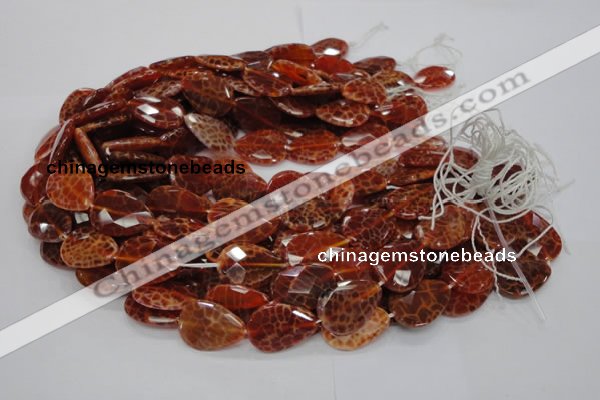 CAG671 15.5 inches 18*25mm faceted flat teardrop natural fire agate beads