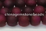 CAG6710 15 inches 8mm round plum pilates agate beads