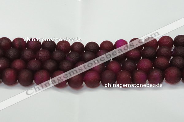 CAG6713 15 inches 14mm round plum pilates agate beads