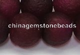 CAG6716 15 inches 20mm round plum pilates agate beads