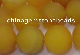 CAG6722 15 inches 12mm round yellow pilates agate beads