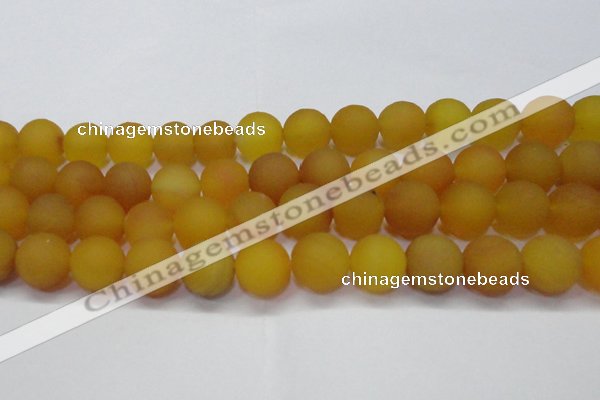 CAG6722 15 inches 12mm round yellow pilates agate beads