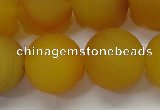 CAG6723 15 inches 14mm round yellow pilates agate beads