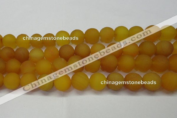 CAG6723 15 inches 14mm round yellow pilates agate beads