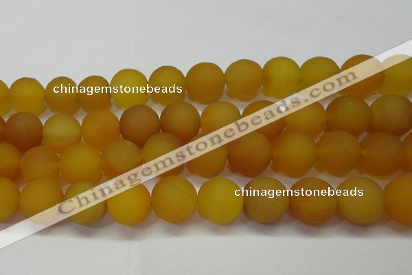 CAG6724 15 inches 16mm round yellow pilates agate beads