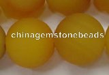 CAG6725 15 inches 18mm round yellow pilates agate beads