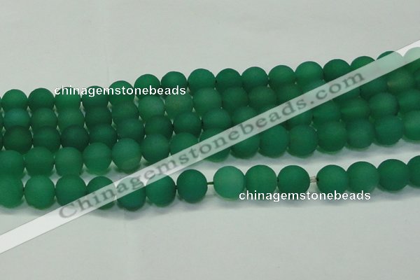 CAG6731 15 inches 10mm round green pilates agate beads