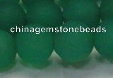 CAG6733 15 inches 14mm round green pilates agate beads