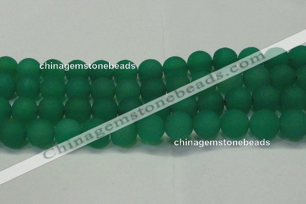 CAG6733 15 inches 14mm round green pilates agate beads